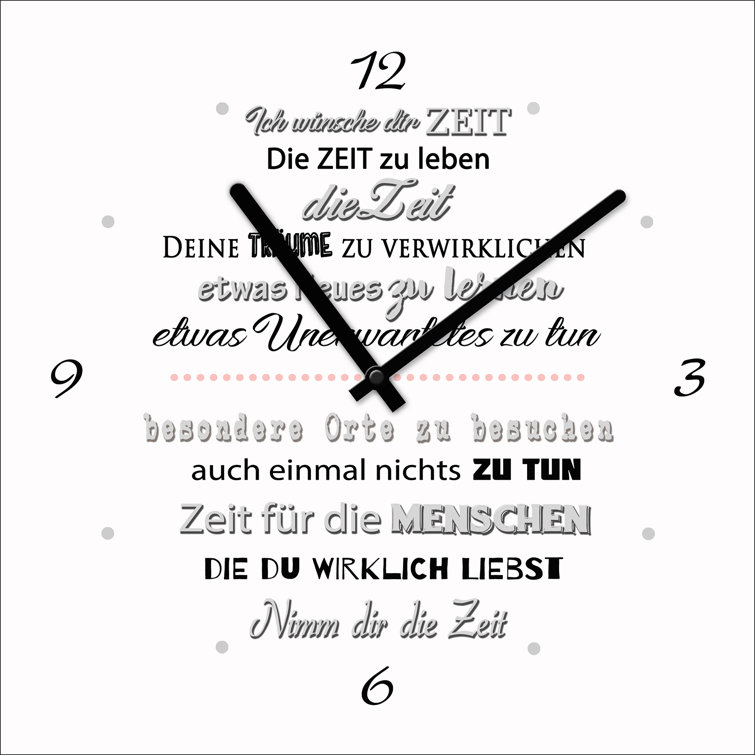 East Urban Home Time Slogan I Unframed Graphic Art on Glass Wayfair